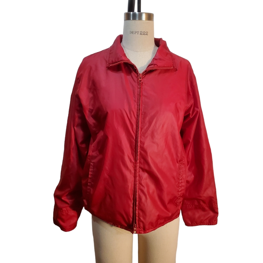 Lauren Ralph Lauren Vintage Women's Red Windbreaker Jacket Size Petite M‎